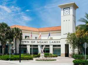 Panorama of the Town Hall of Miami Lakes