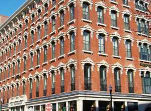 Downtown Norwich Historic District: adderss listed in title. Recently refurbished Wauregan Hotel, now provides housing.