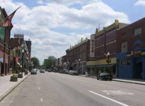 For use in Fond du Lac County and city articles. Looking south at the Main Street historical district.