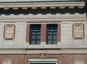  Terra cotta panels decorate the cornice, frieze, and belt course.