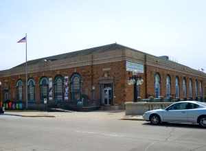 Old Aurora, Illinois Post Office in the Stolp Island Historic District. On the NRHP since September 10, 1986. Stolp Island, Aurora, Kane County, Illinois. Now a museum.