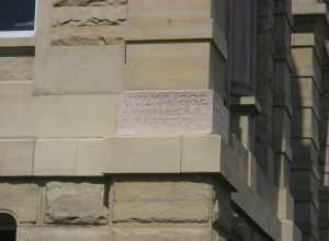 Cornerstone on the southeastern corner of the Allen County Courthouse, located on Courthouse Square in downtown Lima, Ohio, United States.  Built in 1881, it is listed on the National Register of Historic Places.
