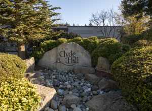 One of several decorative stones marking the City of Clyde Hill, Washington, US
