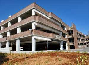 South corner of the El Cerrito del Norte station parking garage in March 2021