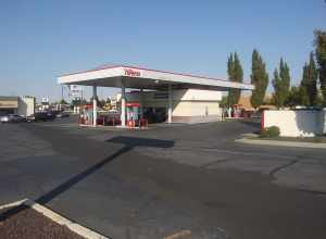 A Speedway gas station at Court Street Plaza in Pasco, Washington.