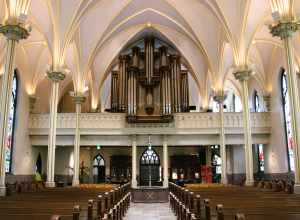The interior of the Cathedral of Saint Andrew in Grand Rapids, Michigan.
