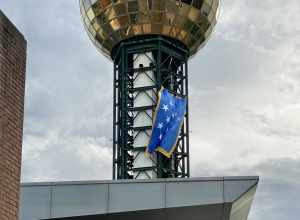 Erected in 1982 for the Knoxville International Energy Exposition, this modern observation tower was designed by Community Tectonics under lead architect Hubert Bebb, and structural engineering firm Stanley D. Lindsey and Associates, Ltd.  The tower